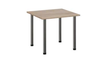 CRTR 80 jídelní stůl, kovová podnož chrom, deska 25 mm, 800x800 mm, dub bardolino